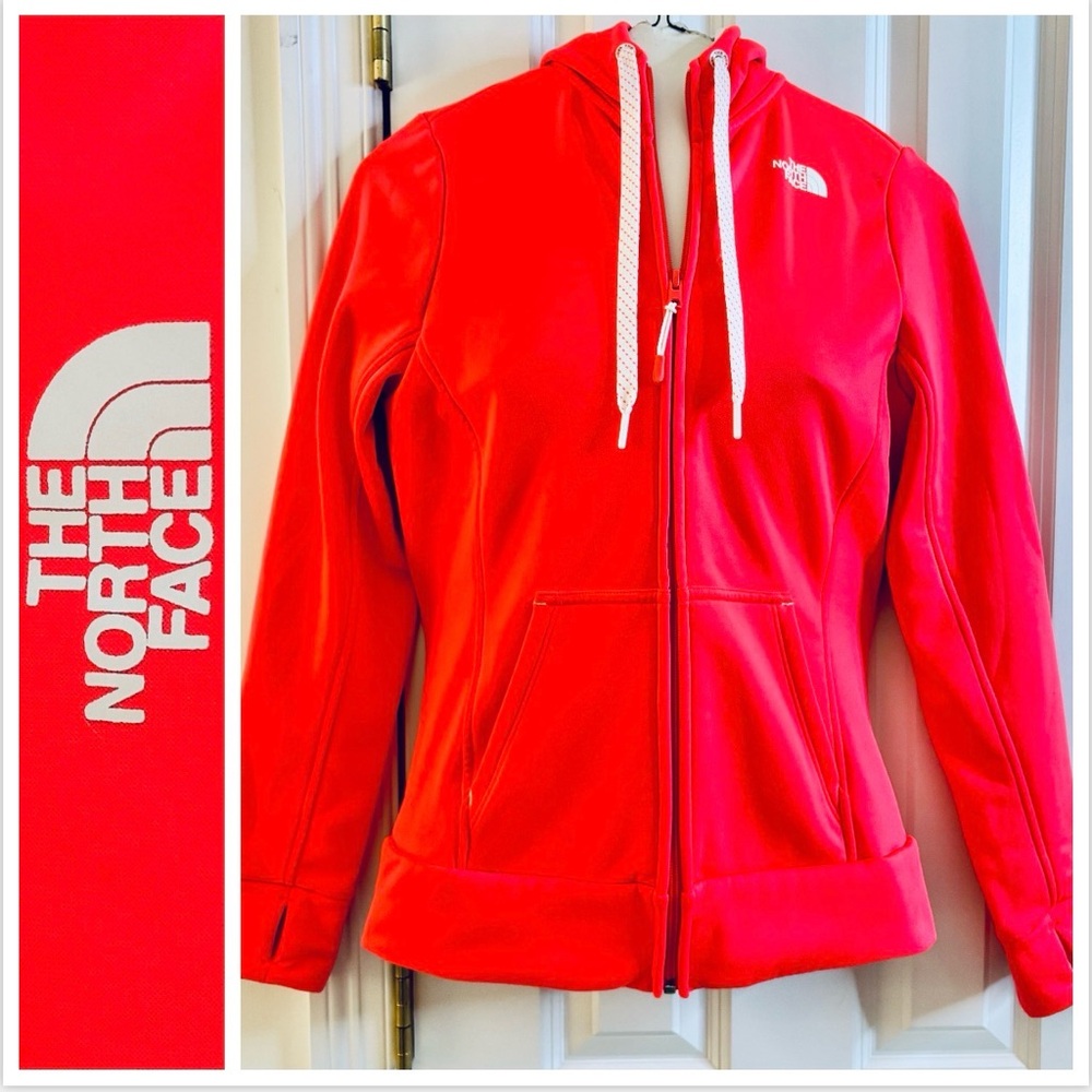 The North Face Mezzaluna Hoodie Jacket Impact Orange Full Zip small pockets - Picture 8 of 8